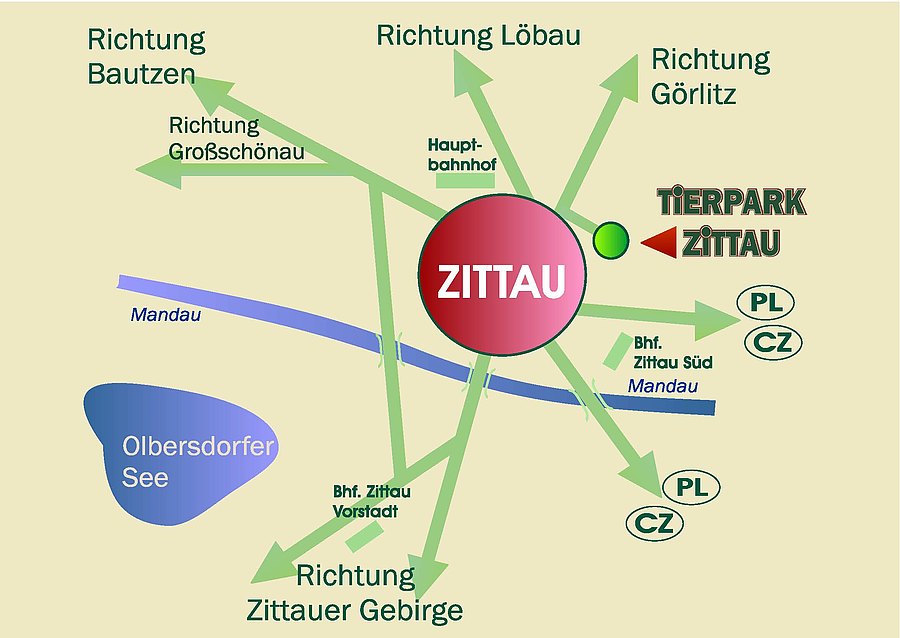 SO finden Sie uns, den Tierpark Zittau 